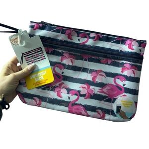 Flamingo Swimsuit Sack with Touch Screen Compatible Pocket